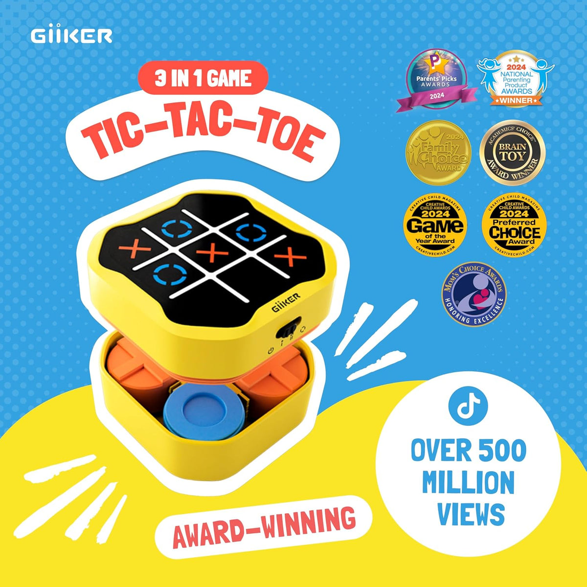 Tic Tac Toe Bolt Game – 3-in-1 Portable Puzzle Fun