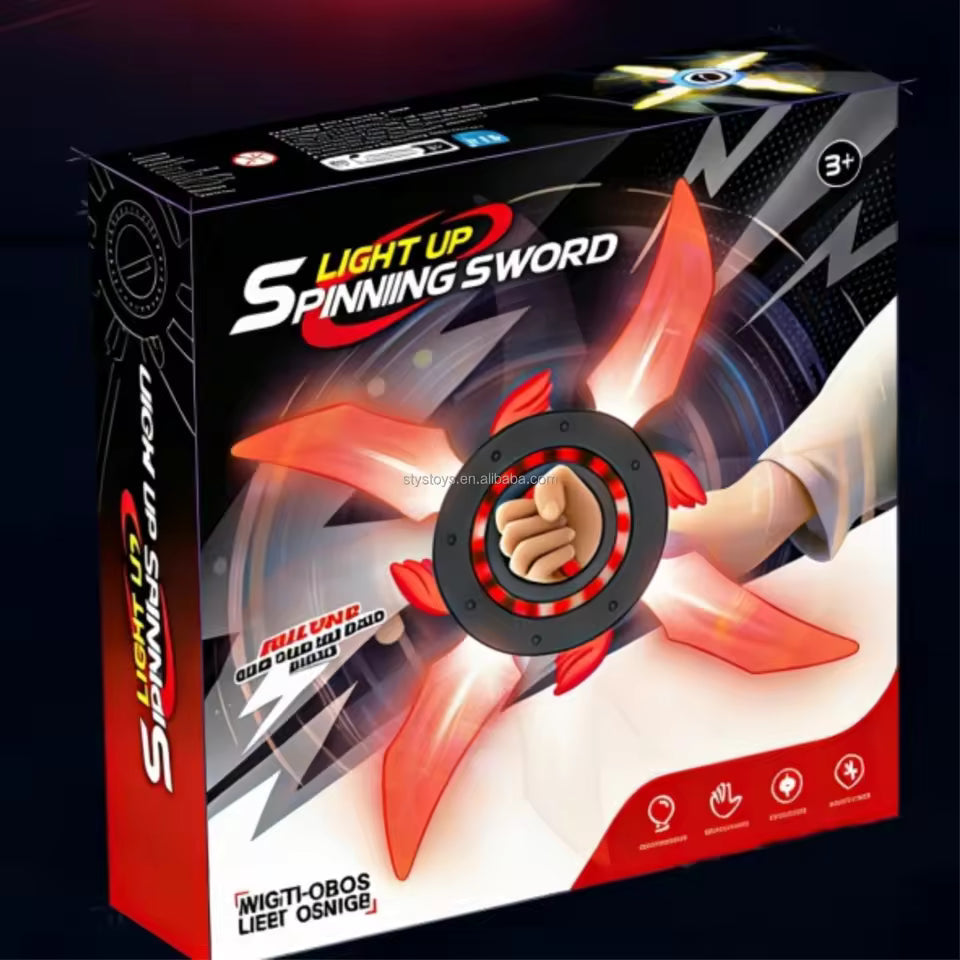 Fire Spin Sword – Double Edged Rotating LED Lightsaber Toy