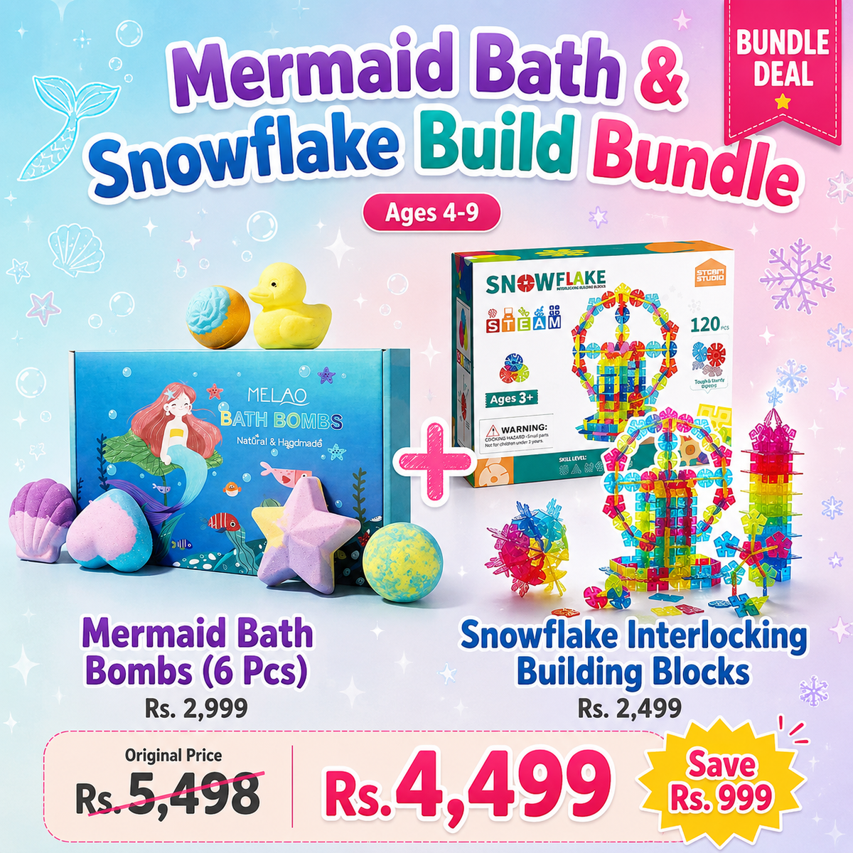Mermaid Bath & Snowflake Build Bundle